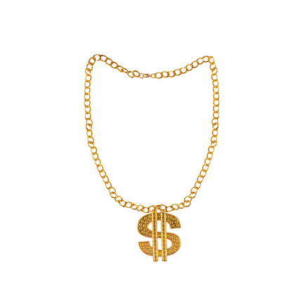 Funny Fashion Halsketting dollarteken goud of zilver