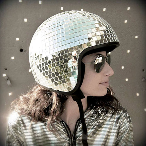 Funny Fashion Helm met spiegeltjes Disco bal