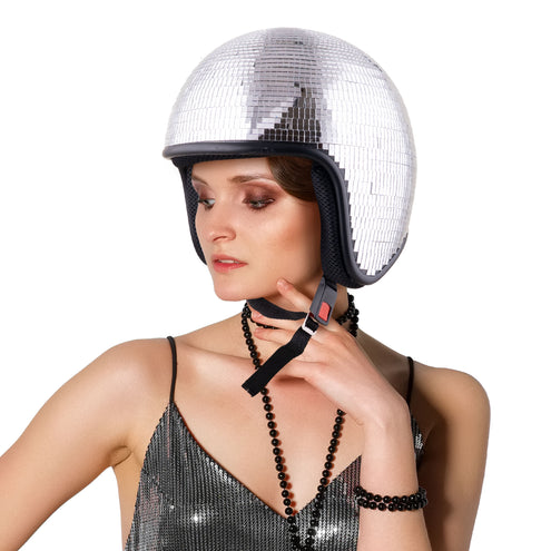 Funny Fashion Helm met spiegeltjes Disco bal