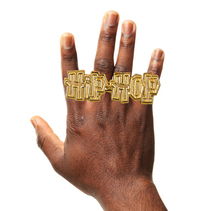 Funny Fashion Hip Hop ring goud