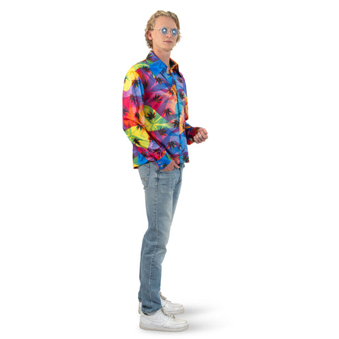 Funny Fashion Hippie shirt wiet bladeren heren