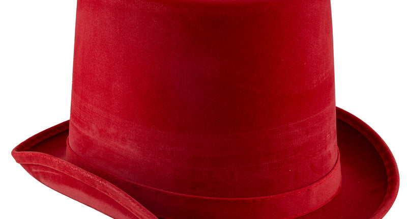 Funny Fashion Hoge hoed rood lederlook