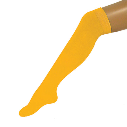 Funny Fashion Hoge party kniekousen geel