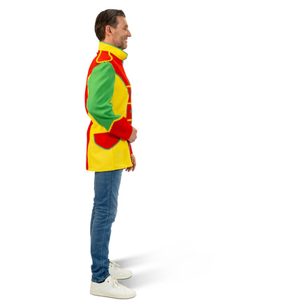 Funny Fashion Jas carnaval rood, geel, groen heren