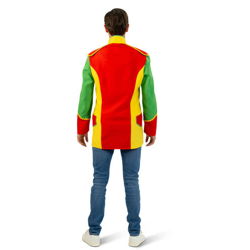 Funny Fashion Jas carnaval rood, geel, groen heren