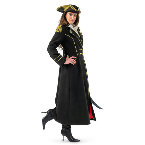 Funny Fashion Luxe piraten jas zwart dames Liv