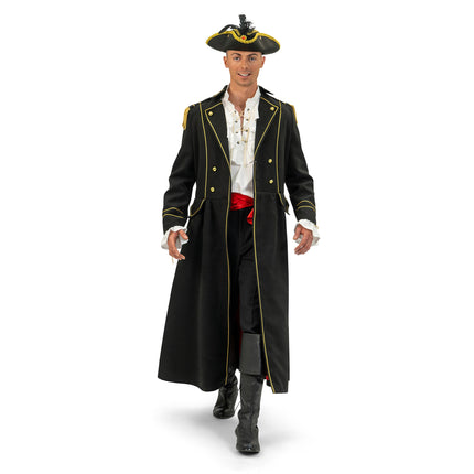 Funny Fashion Luxe piraten jas zwart heren Leo