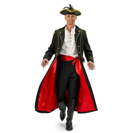 Funny Fashion Luxe piraten jas zwart heren Leo