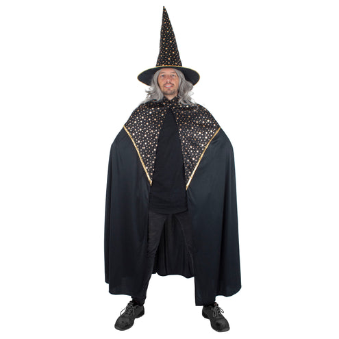 Funny Fashion Magiër cape tovenaar met sterren