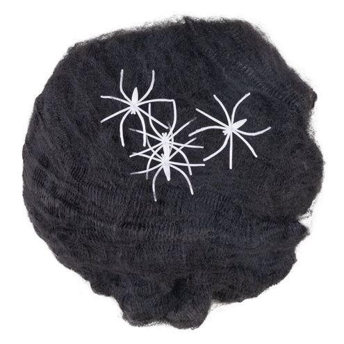 Funny Fashion Nep spinnenweb zwart met spinnen