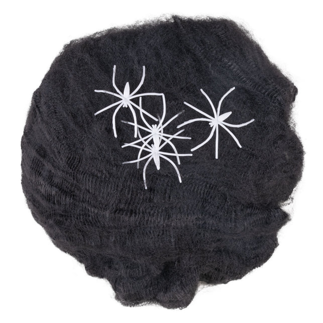 Funny Fashion Nep spinnenweb zwart met spinnen