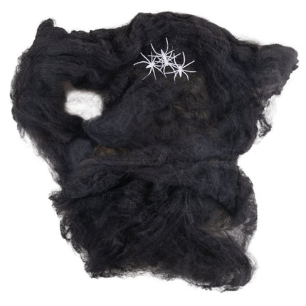 Funny Fashion Nep spinnenweb zwart met spinnen