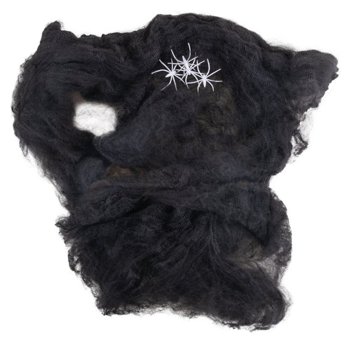 Funny Fashion Nep spinnenweb zwart met spinnen