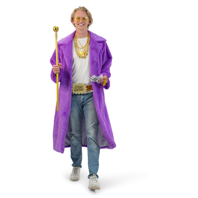 Funny Fashion Paarse Fluffy lange bont jas