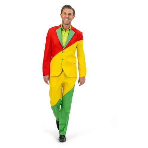 Funny Fashion Pak rood, geel, groen carnaval heren