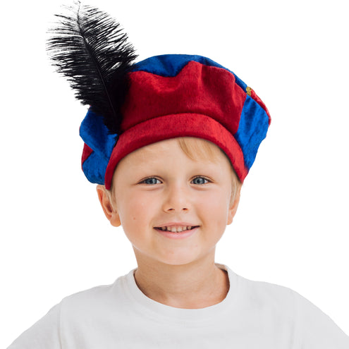 Funny Fashion Pieten muts kind rood blauw