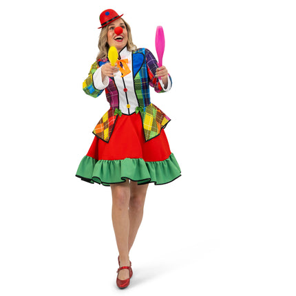 Funny Fashion Regenboog Clownsjurk dames Rose