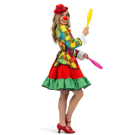 Funny Fashion Regenboog Clownsjurk dames Rose