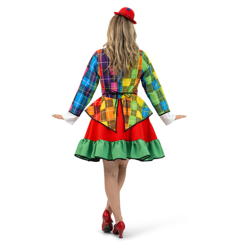 Funny Fashion Regenboog Clownsjurk dames Rose