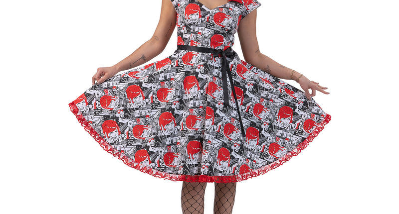 Funny Fashion Rock 'n Roll jurk dames Lilly