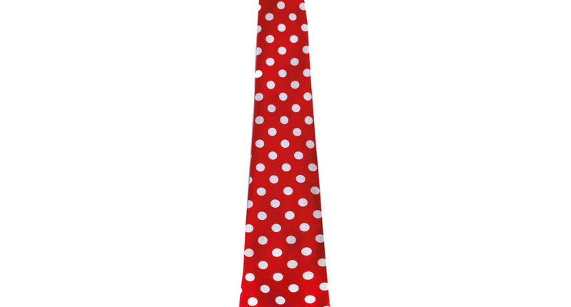 Funny Fashion Rode disco stropdas met witte stippen