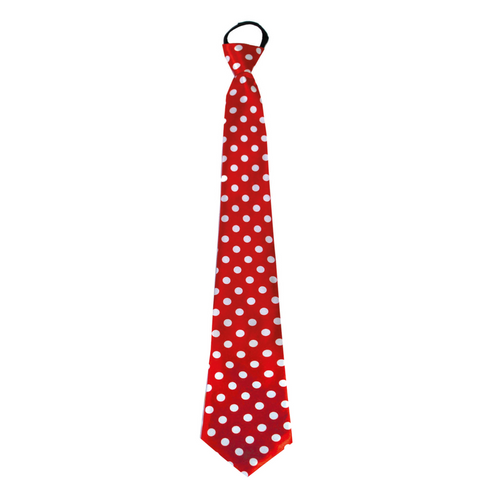 Funny Fashion Rode disco stropdas met witte stippen