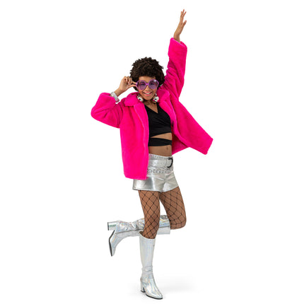 Funny Fashion Roze bontjas fluffy