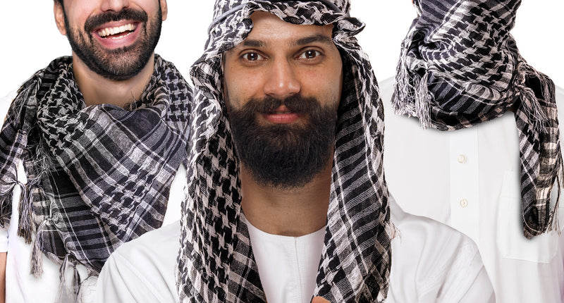 Funny Fashion Sjaal Arafat zwart wit