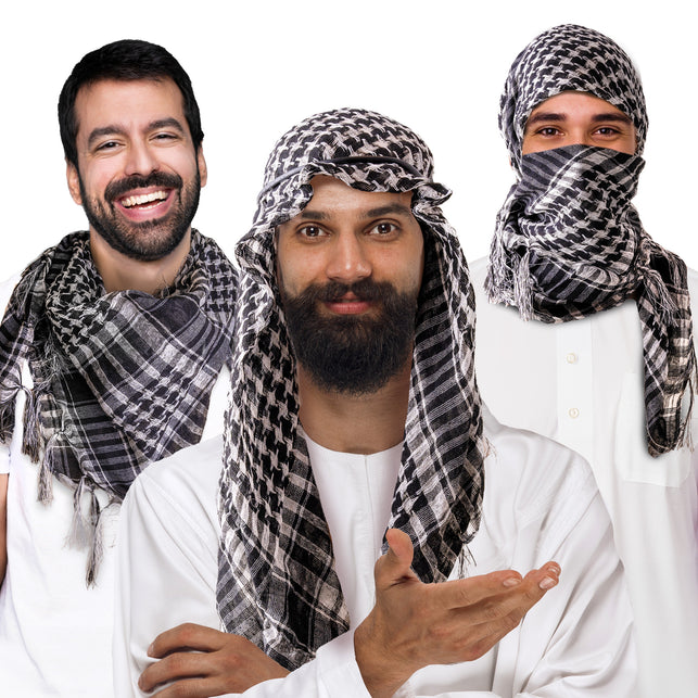 Funny Fashion Sjaal Arafat zwart wit