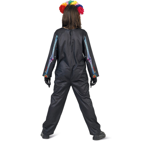 Funny Fashion Skelet jumpsuit bloemen kind day of death