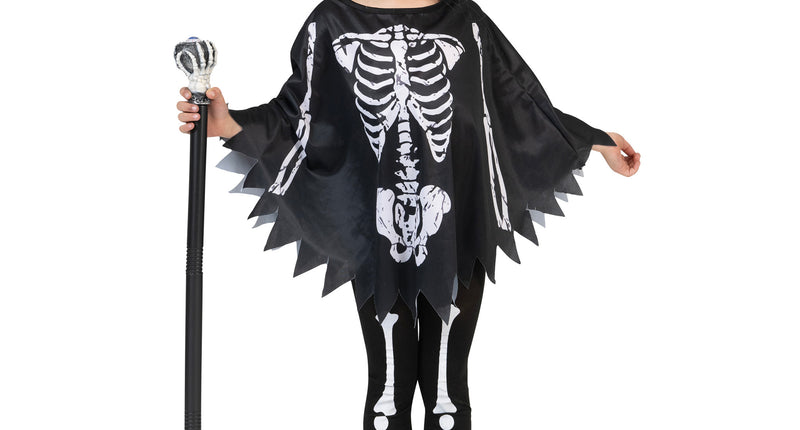 Funny Fashion Skelet poncho kinderen