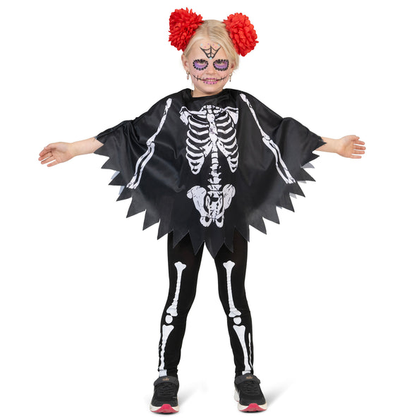 Funny Fashion Skelet poncho kinderen
