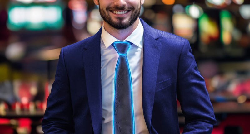 Funny Fashion Stropdas met licht blauw