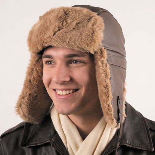 Funny Fashion Vliegenier muts met nep bont