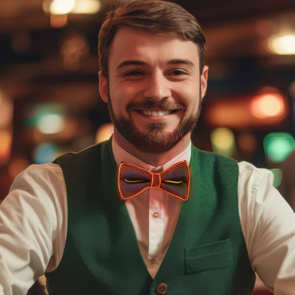 Funny Fashion Vlinderdas met licht oranje