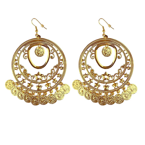 Funny Fashion Zigeuner oorbellen goud