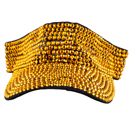 Funny Fashion Zonneklep met strass goud