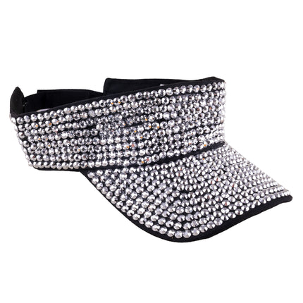 Funny Fashion Zonneklep met strass zilver