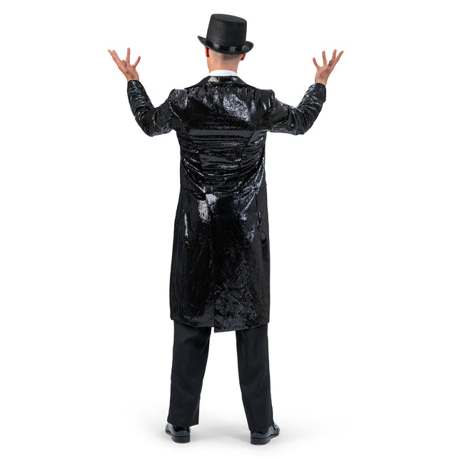 Funny Fashion Zwarte glitter slipjas met pailletten heren