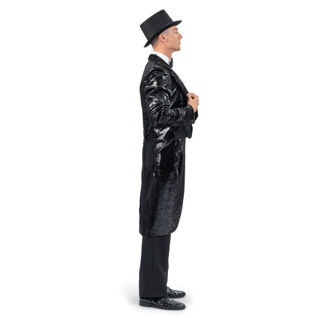 Funny Fashion Zwarte glitter slipjas met pailletten heren