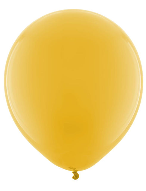 Gele latexballon uit de set rood geel groen, ronde vorm met knoopnippel