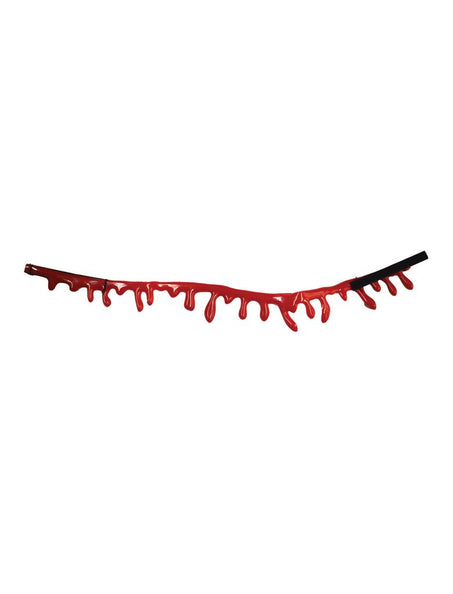 Halsketting met bloeddruppels van rood latex met ongelijke druppels en zwarte sluitband, voor Halloween