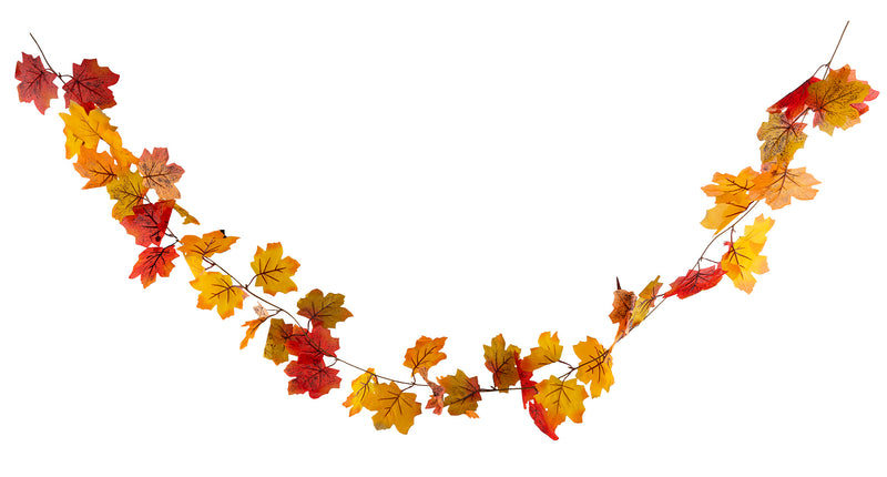 Herfst slinger van 200 cm met rode, oranje en gele esdoornbladeren aan een buigbare tak
