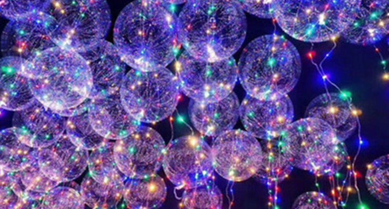 Lichtslinger led voor ballonnen met multicolor lampjes in transparante ballonnen als feestverlichting