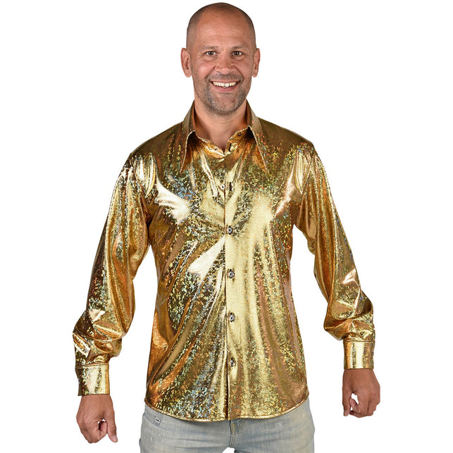 Magic by Freddy's Overhemd holografisch goud heren