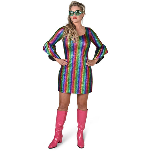 Magic by Freddy's Regenboog glitter jurk dames