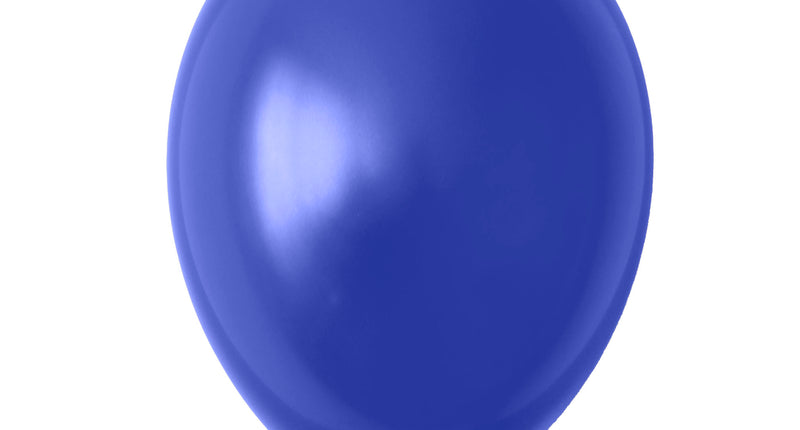 Navy blauwe latex ballon van 30 cm, rond model met glanzend diepblauw oppervlak