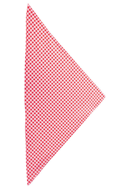 Oktoberfeest sjaaltje rood/wit uitgevouwen, driehoek van 62 x 44 x 44 cm met boerenruit