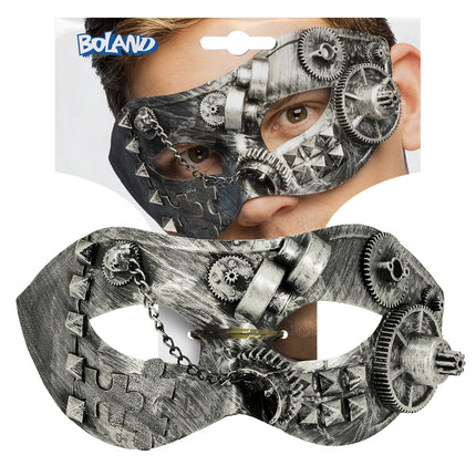Oogmasker Steamgear van Boland in verpakking met draagvoorbeeld voor heren