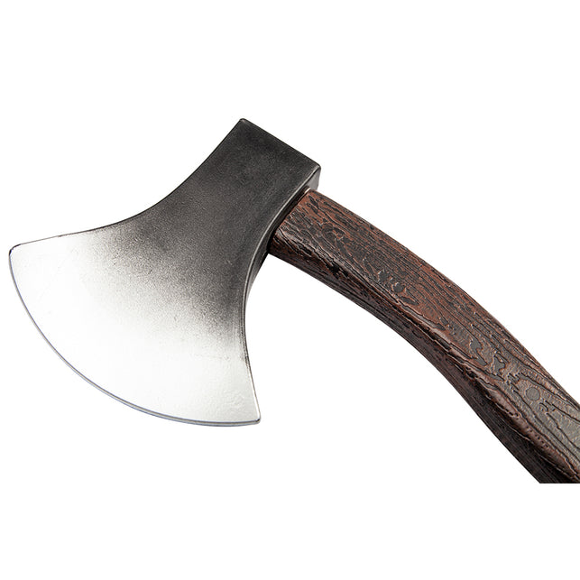 Overgang van bijlblad naar donkerbruine steel met houtnerfreliëf, accessoire voor Halloween
